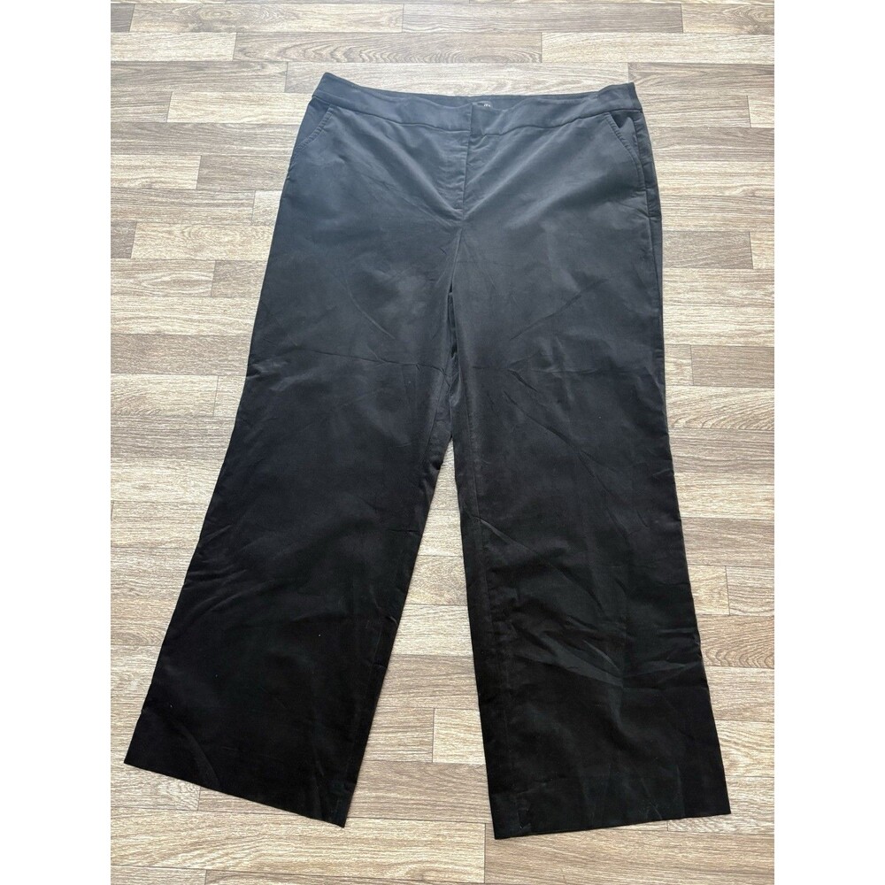 Talbots Womens 20W Black Wide Leg Dress Pants Plus Trousers Work Wear pockets